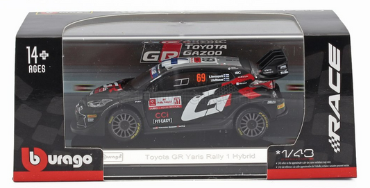 Toyota Yaris- Kalle Rovanperä-Winner- Rally Poland 2024- 1/43 Scale- by Bburago