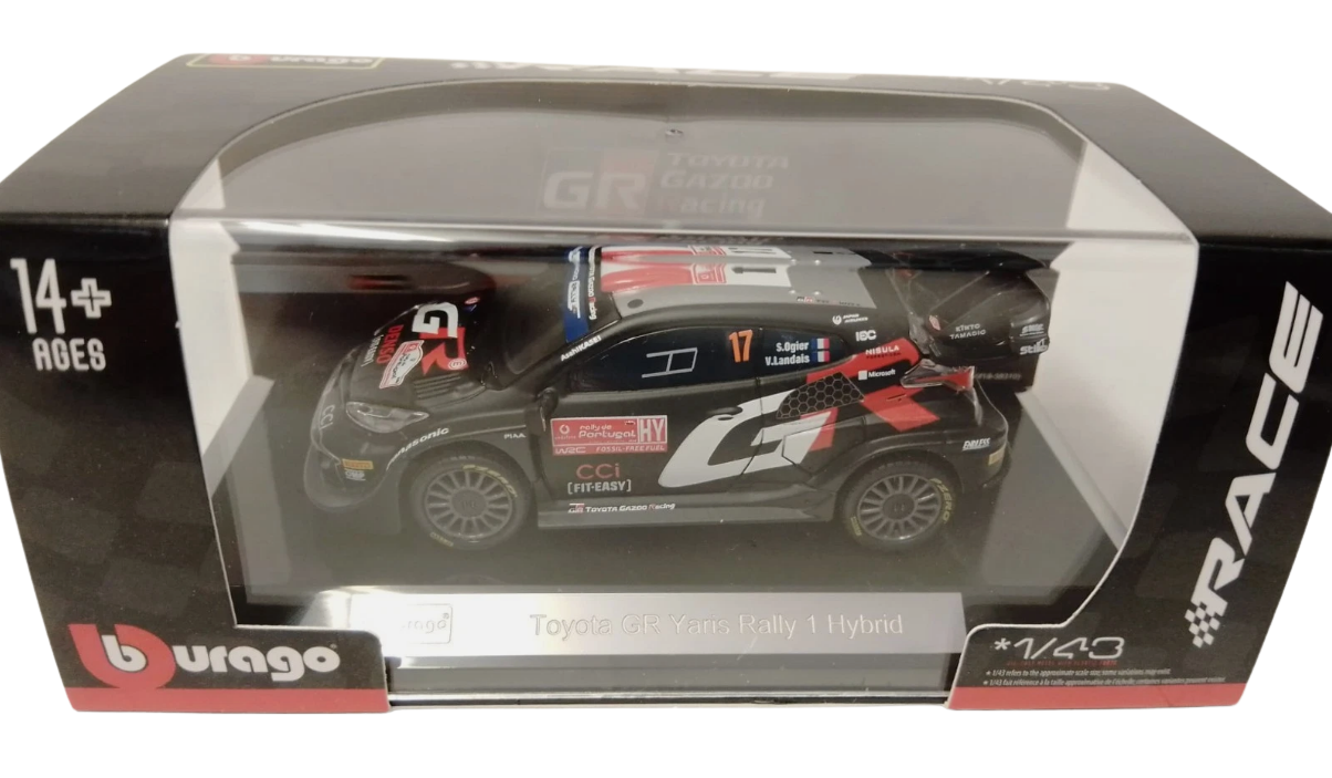 Toyota Yaris- Sébastien Ogier- Winner- Rally Portugal 2024- 1/43 Scale- by Bburago
