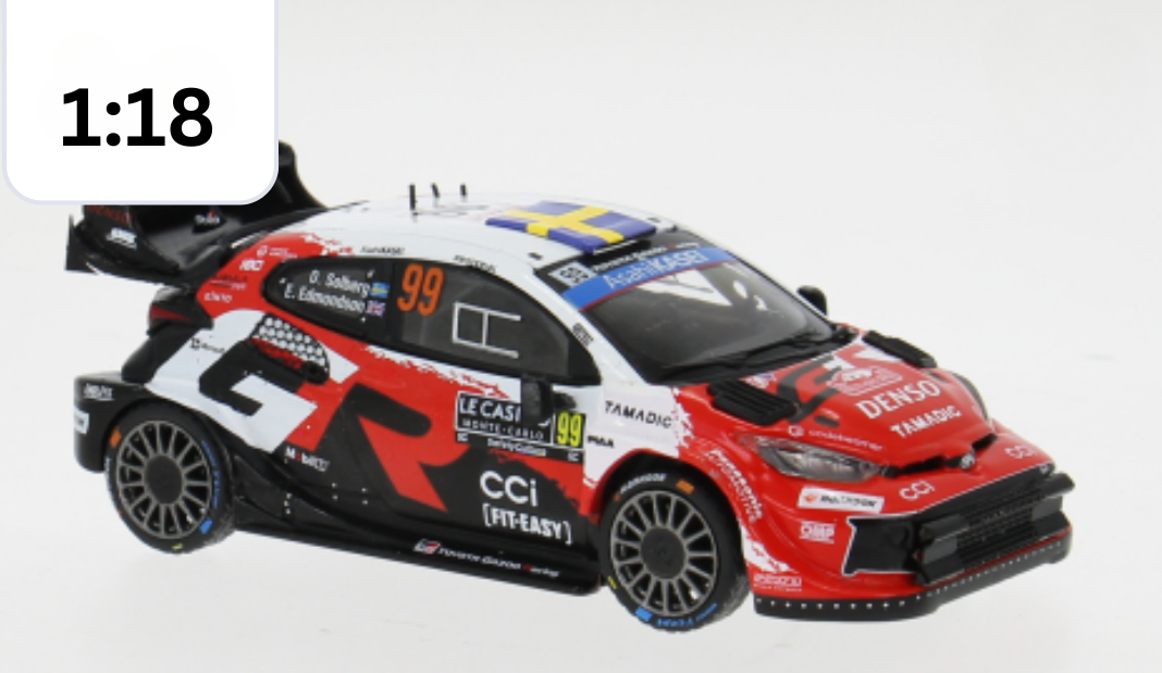 Toyota Yaris- Oliver Solberg- Monte 2026- 1/18th Scale- by IXO- RMC269A (INTRO OFFER- DELIVERY IMMINENT!)