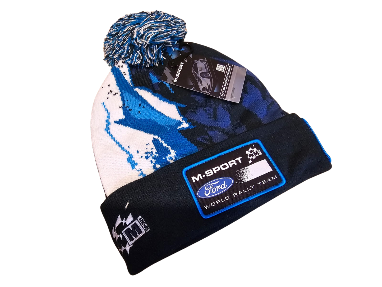 M-Sport Multicolour Winter Hat with White/Blue Bobble