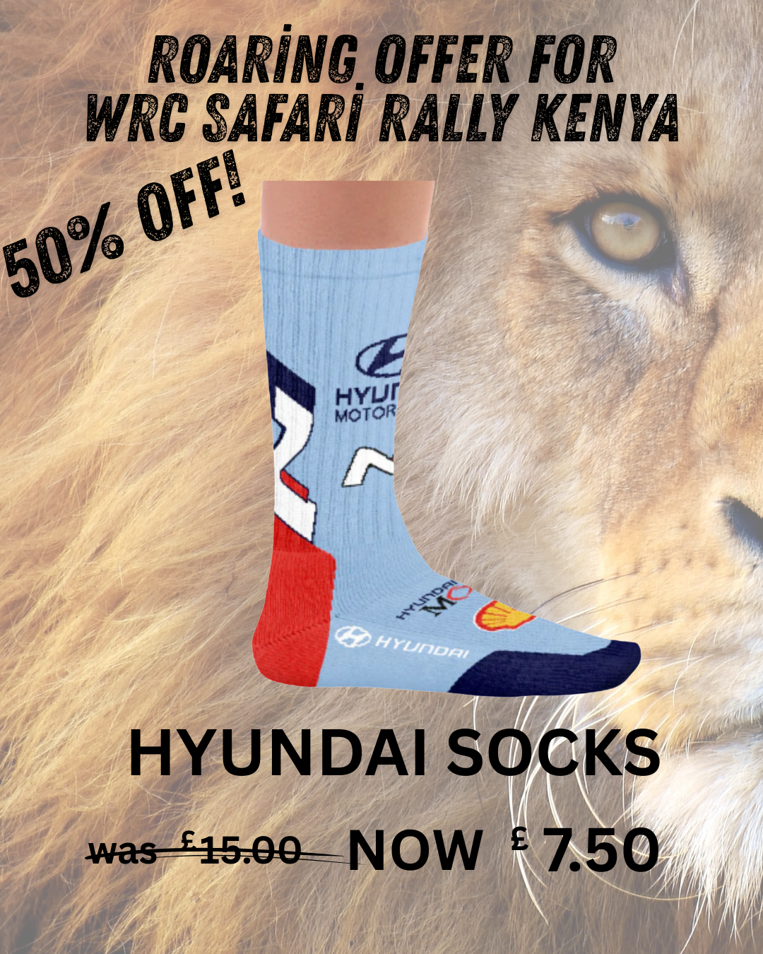 Hyundai Motorsport Sports Socks- One size- by Heeltread
