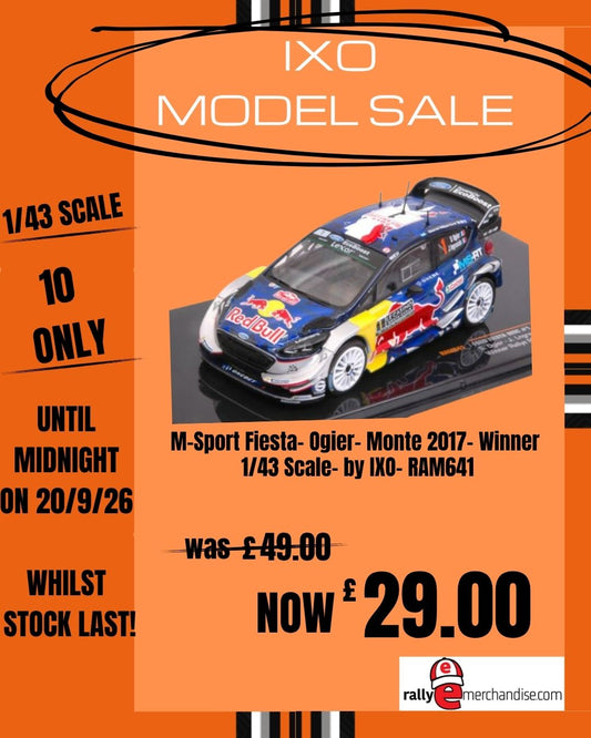 M-Sport Ford Fiesta- Sébastien Ogier- Winner- Monte Carlo 2017- 1/43 Scale- by IXO- RAM641