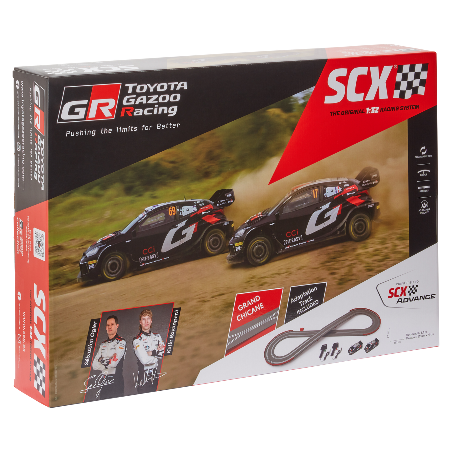 TGR GR Yaris RALLY1 1:32 Slot Car Racing Set- OGIER AND ROVANPERÄ