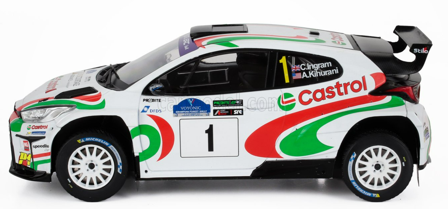 Toyota Yaris- Chris Ingram- Winner Rally Voyonic Grampian Forest 2024- 1/18 Scale- by IXO- RMC213