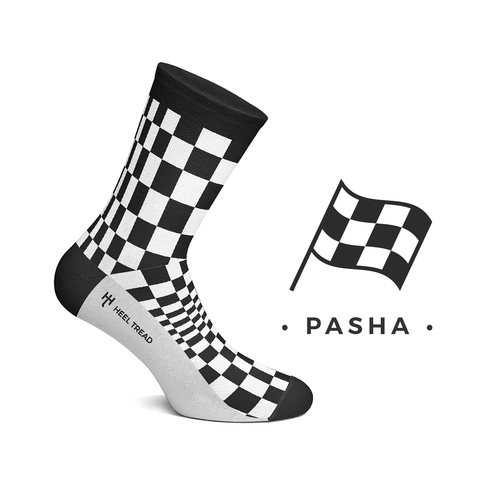 Chequered Flag Style Socks by Heeltread- One Size