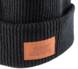 Oliver Solberg Leather Patch Black Beanie
