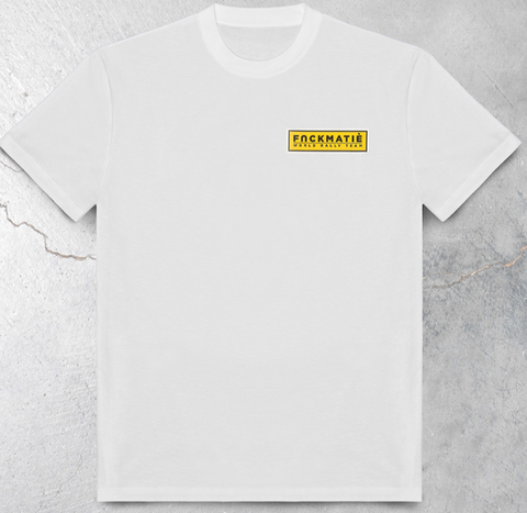 Fnckmatie- White and Yellow Logo T-Shirt