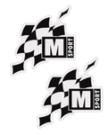 M-Sport Sticker Sheet Set Flags Black Twin Pack