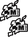 M-Sport Sticker Sheet Set Flags White Twin Pack