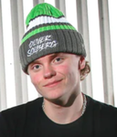 Oliver Solberg Green Striped Ski Hat