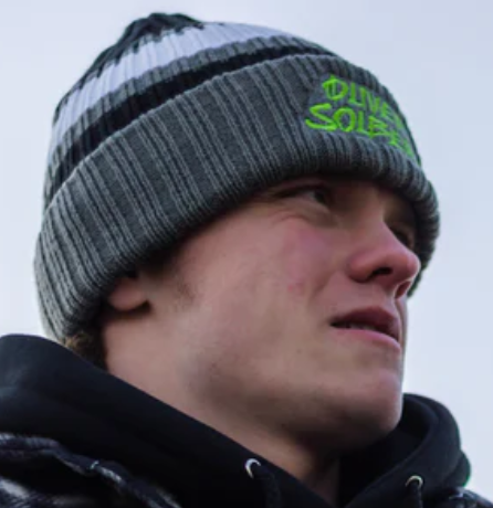 Oliver Solberg Black Striped Ski Hat