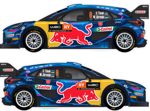 M-Sport Ford WRC Puma Car Silhouette Stickers-2023 Ott Tänak